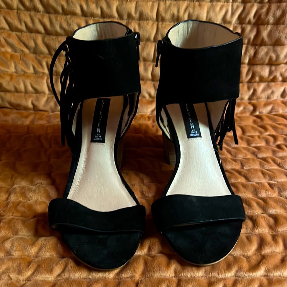 Black suede Steven by Steve Madden sandals size 7M